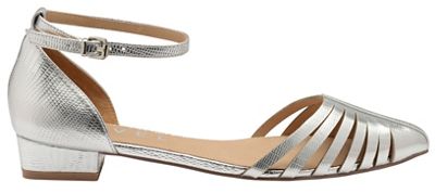 Silver 'Medina' ladies ankle strap sandals